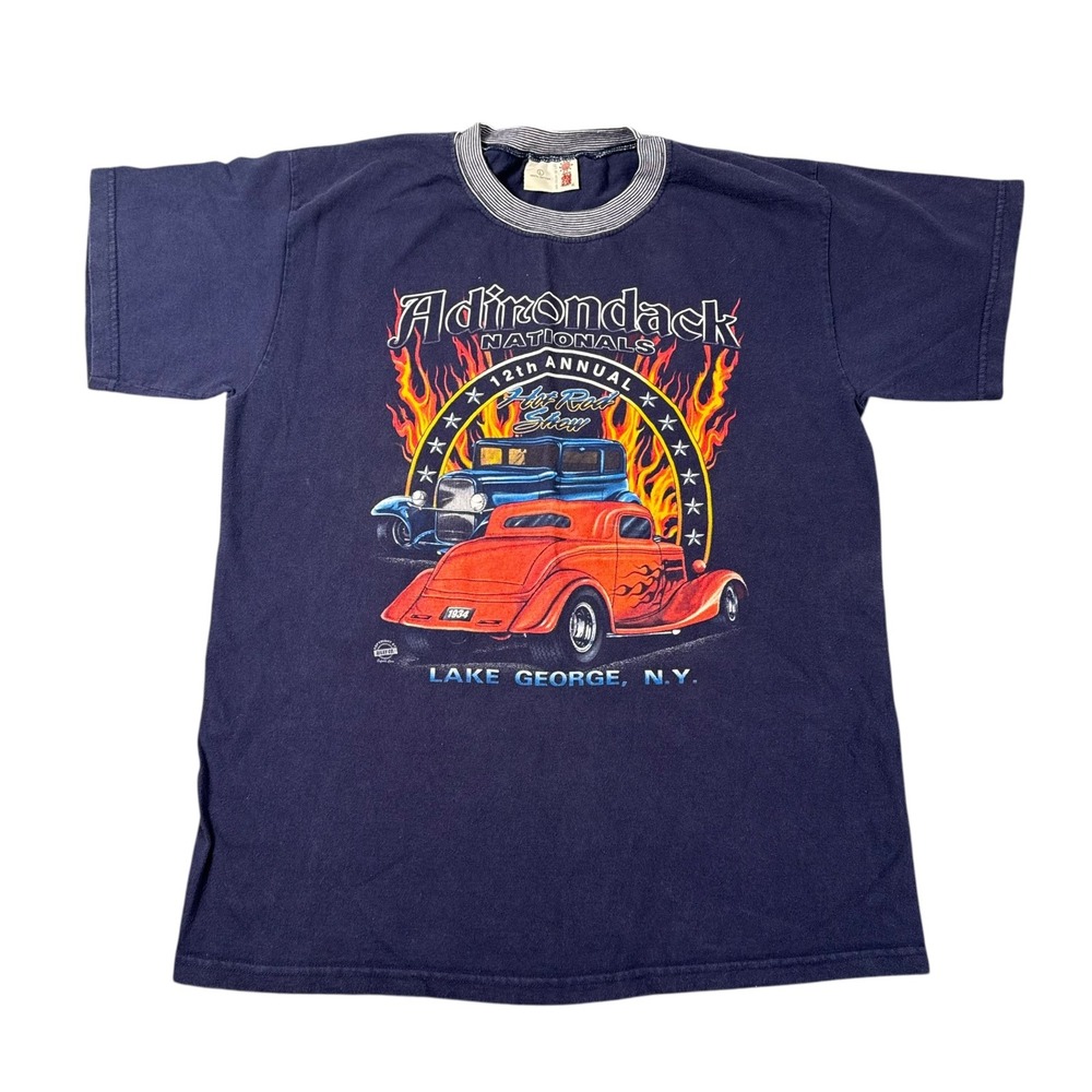 Vintage Del Sol Adirondack Nationals 12th Annual‎ Hot Rod Show T-Shirt Y2K L